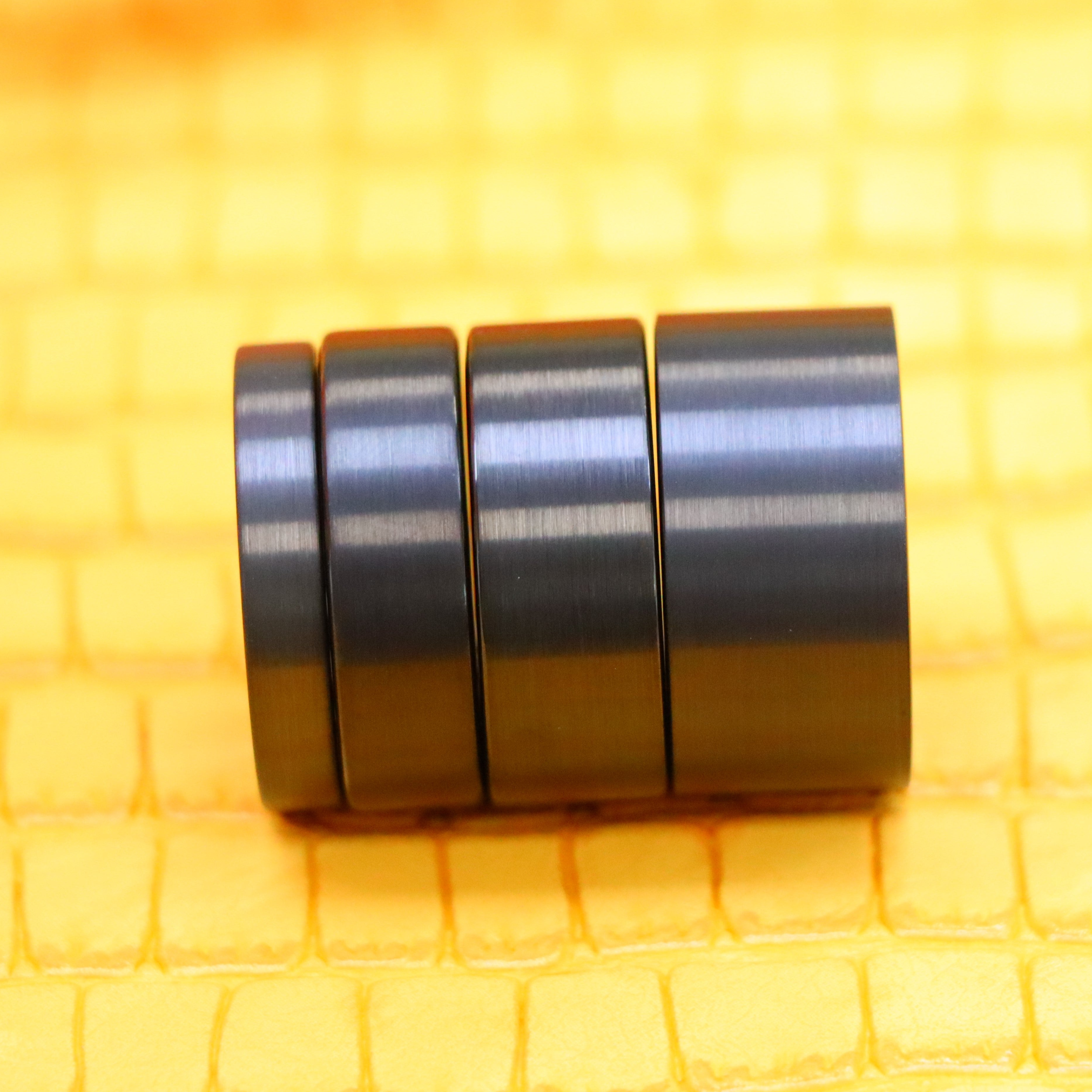 Wide and extra wide black tungsten ring collection for men's daily wear