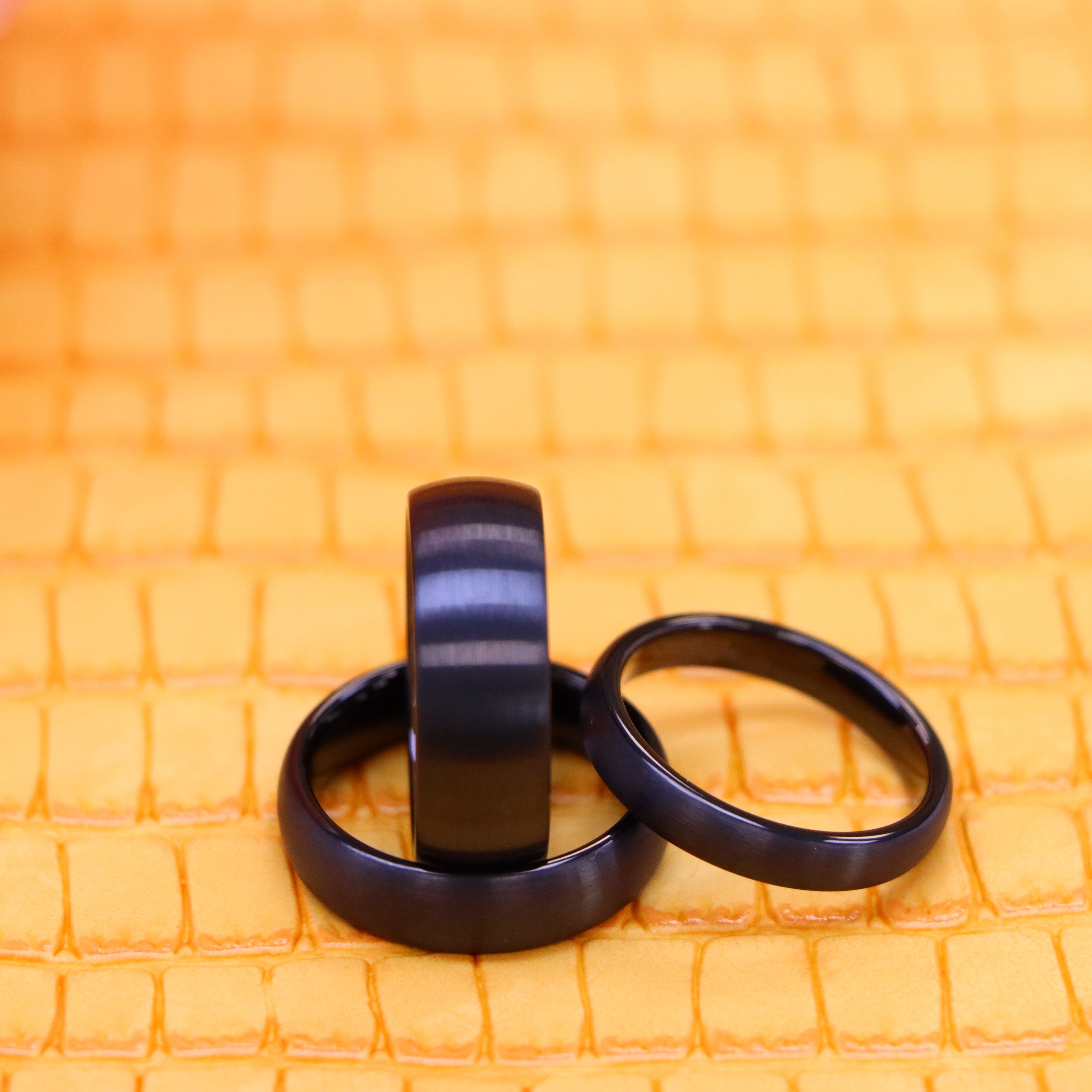 Brushed Black IP Plated Classic Domed Band Tungsten Ring - Labhu USA