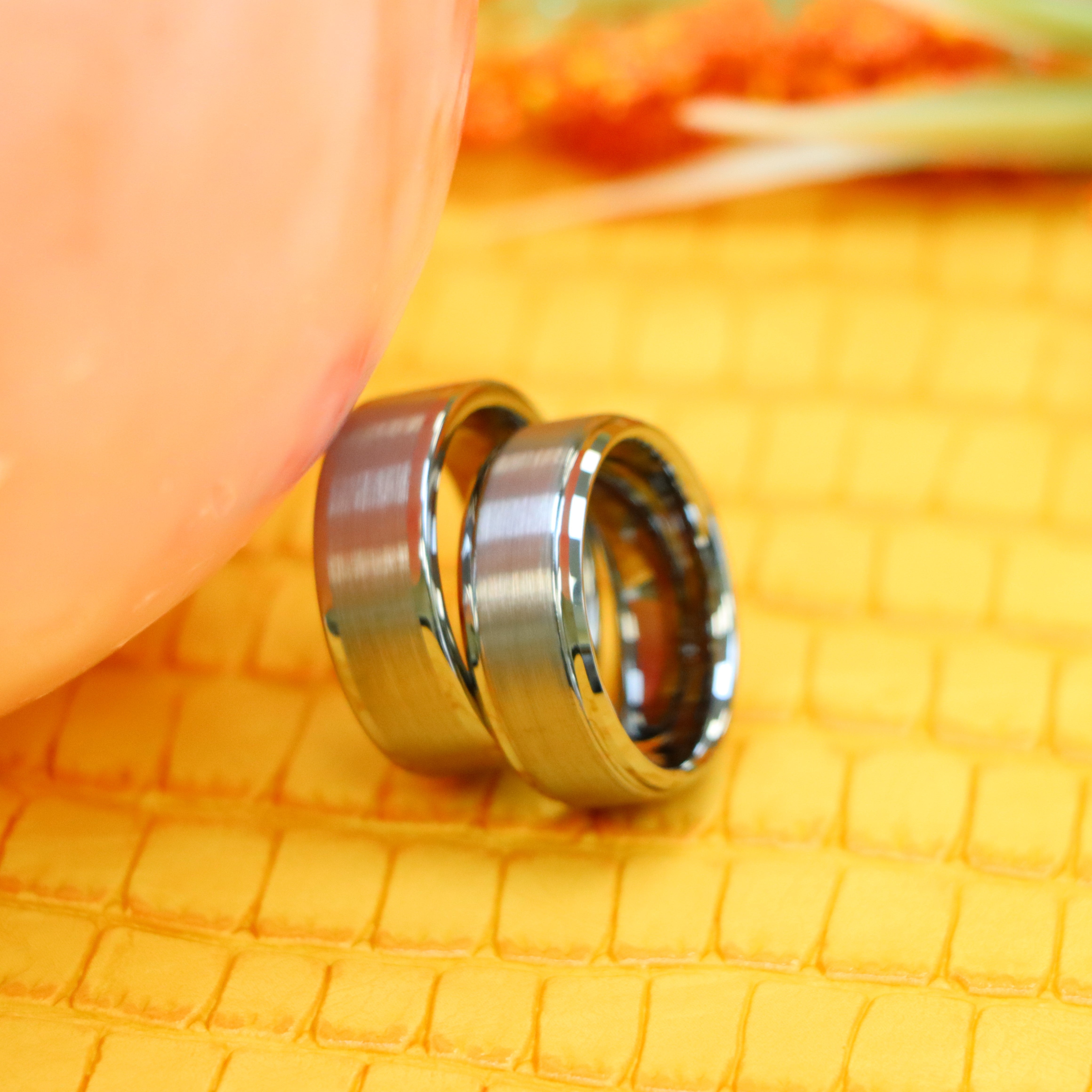Brushed with Polished Shiny Raised Edge/Stepped Edge Tungsten Ring - Labhu USA