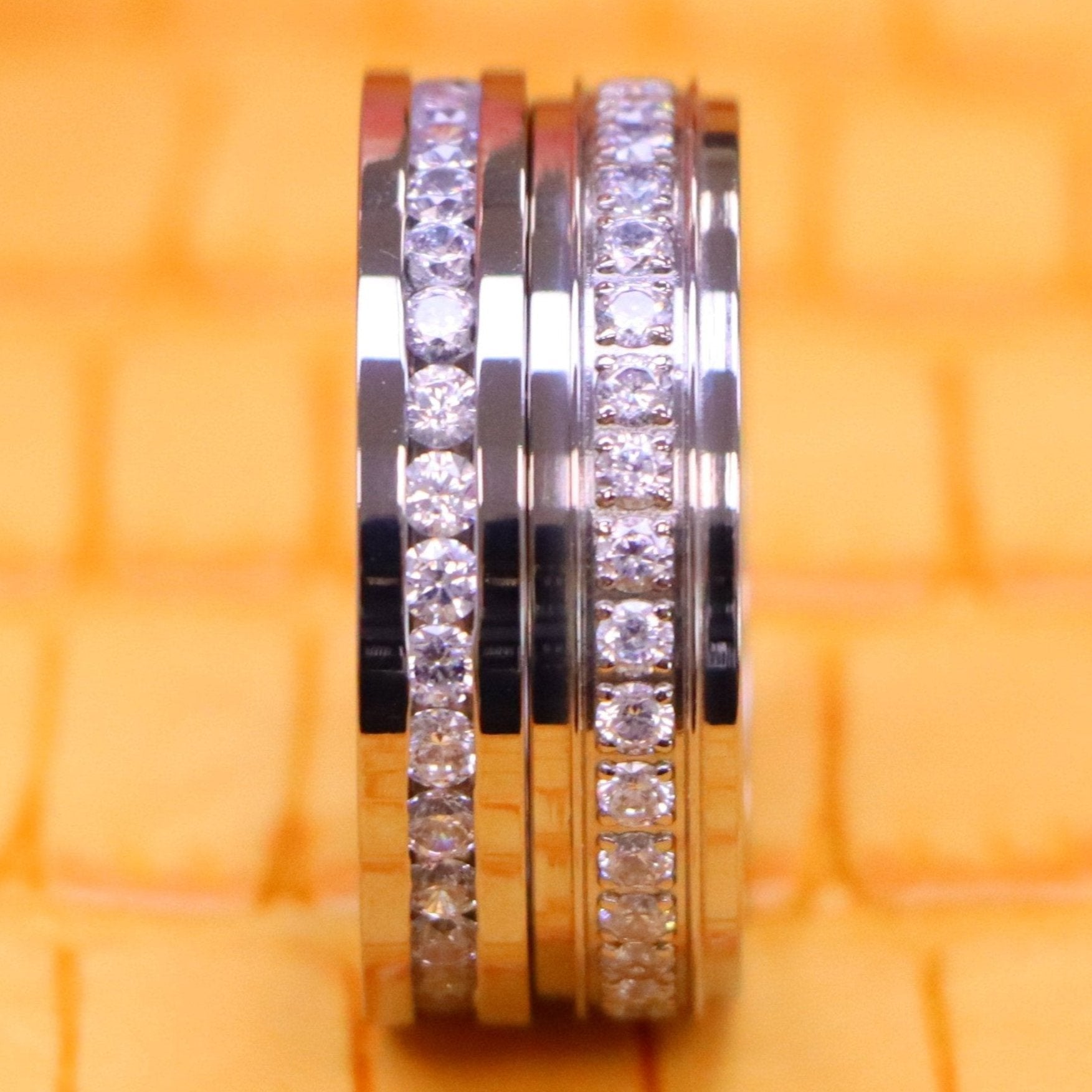 Titanium Full Eternity White CZ Ring Labhu USA