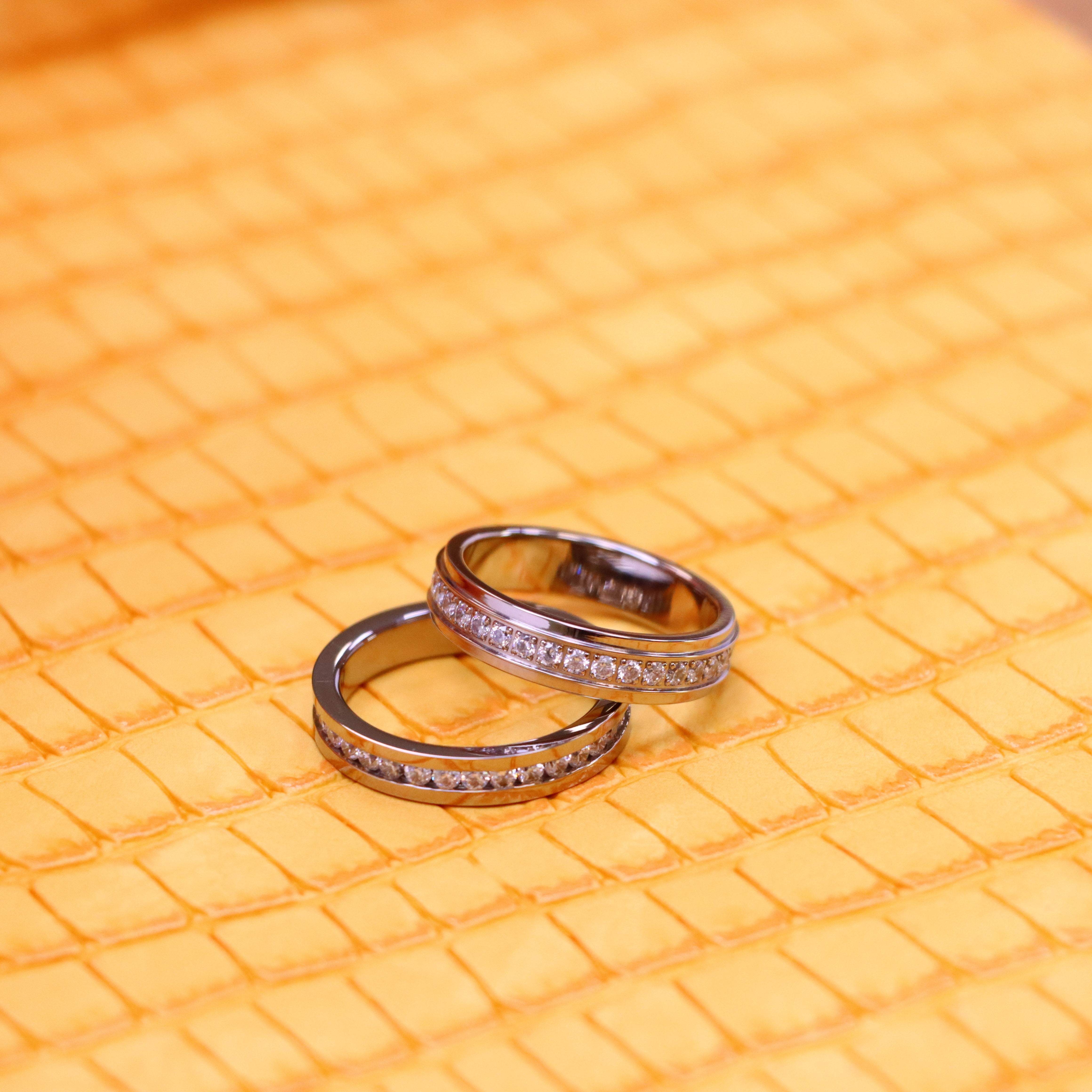 Titanium Full Eternity White CZ Ring Labhu USA