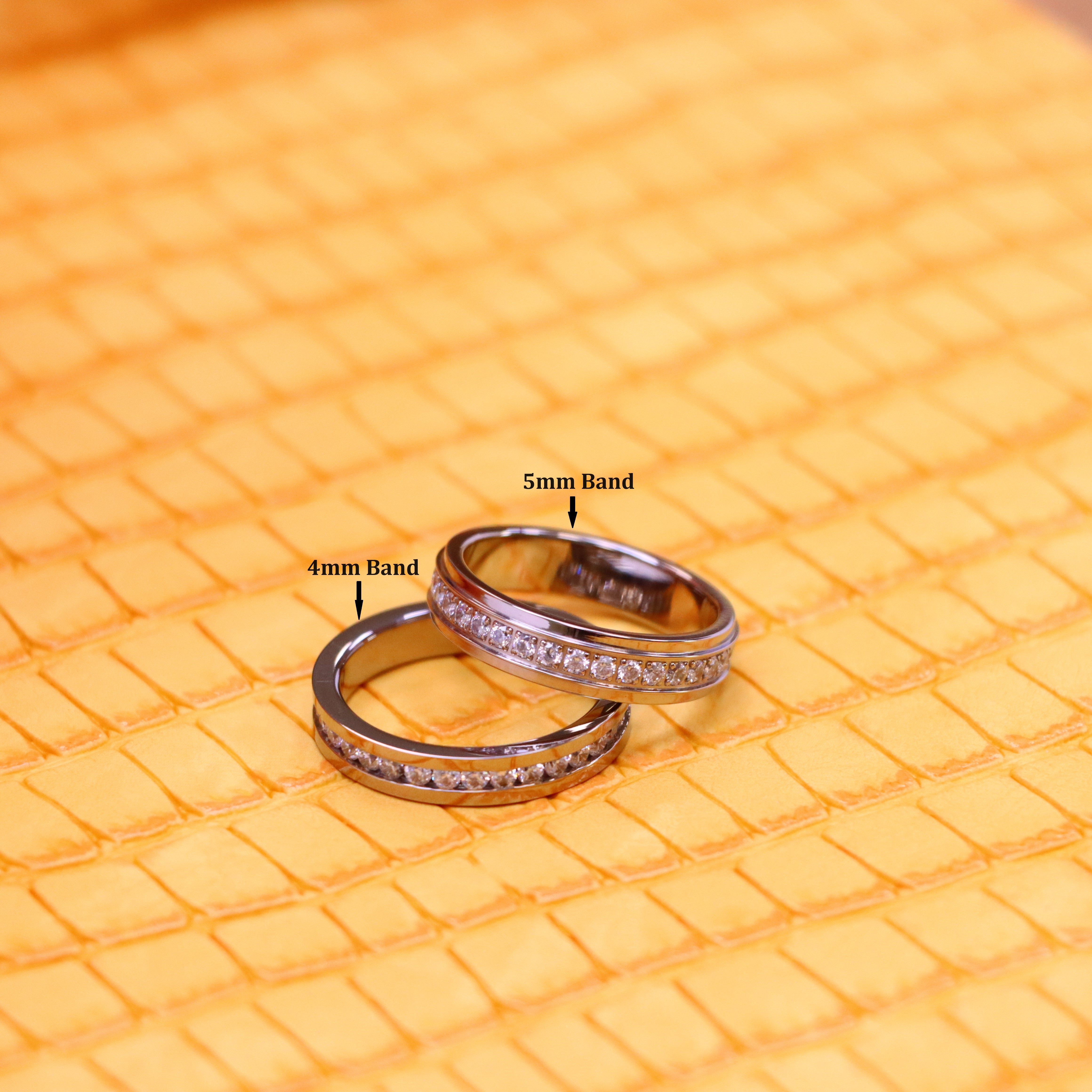 Titanium Full Eternity White CZ Ring Labhu USA