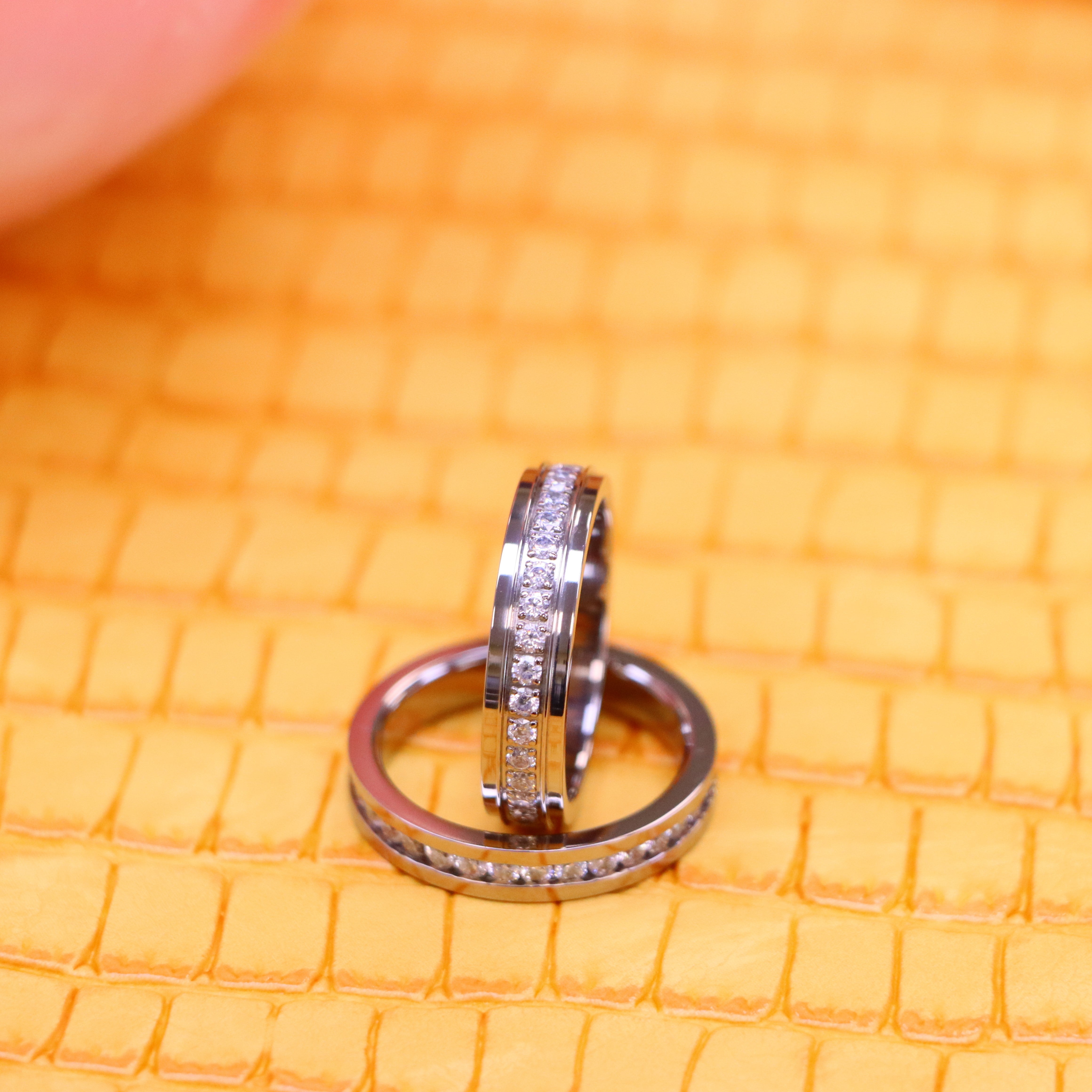 Titanium Full Eternity White CZ Ring Labhu USA