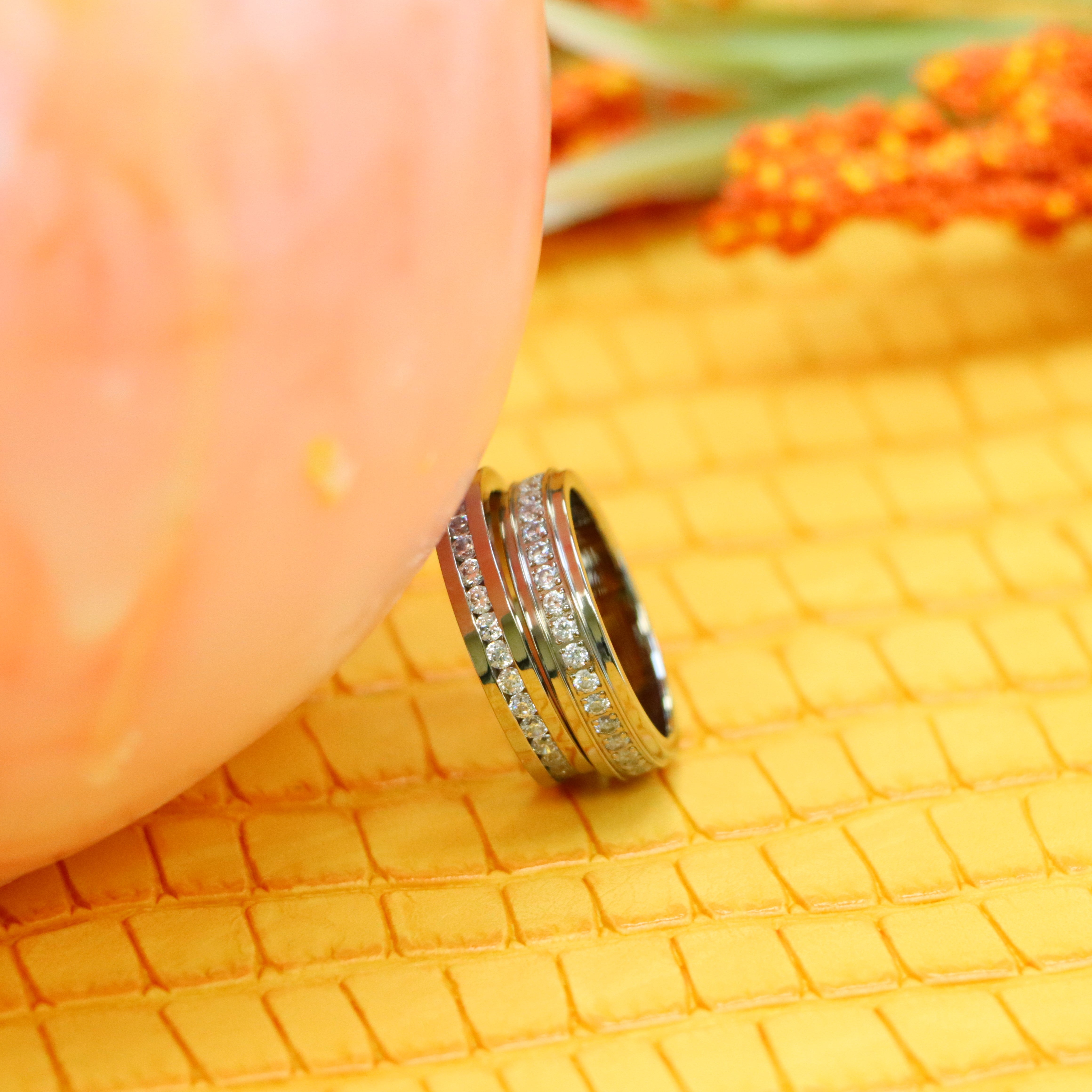 Titanium Full Eternity White CZ Ring Labhu USA