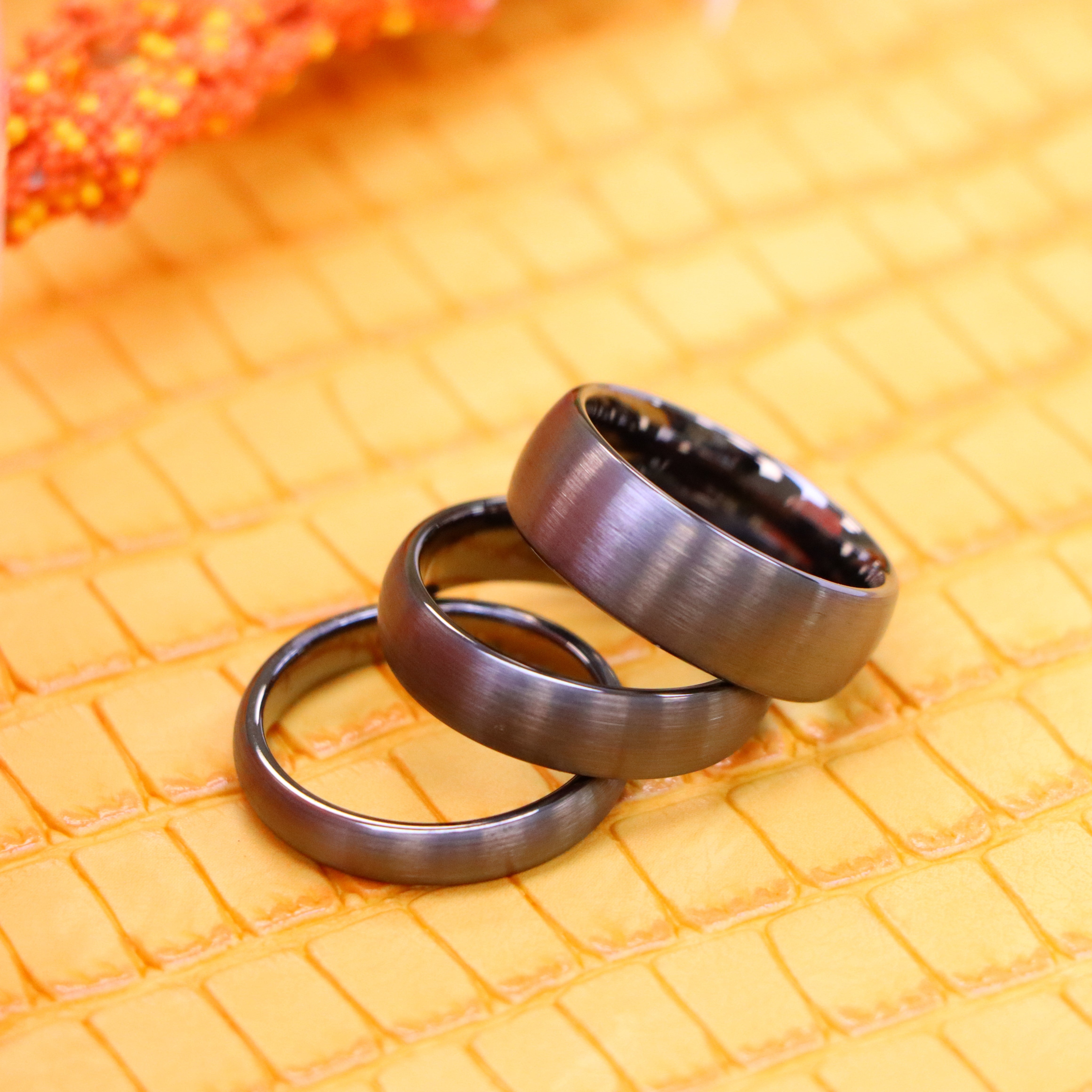 Dome Brush Gun Metal Tungsten Ring - Labhu USA