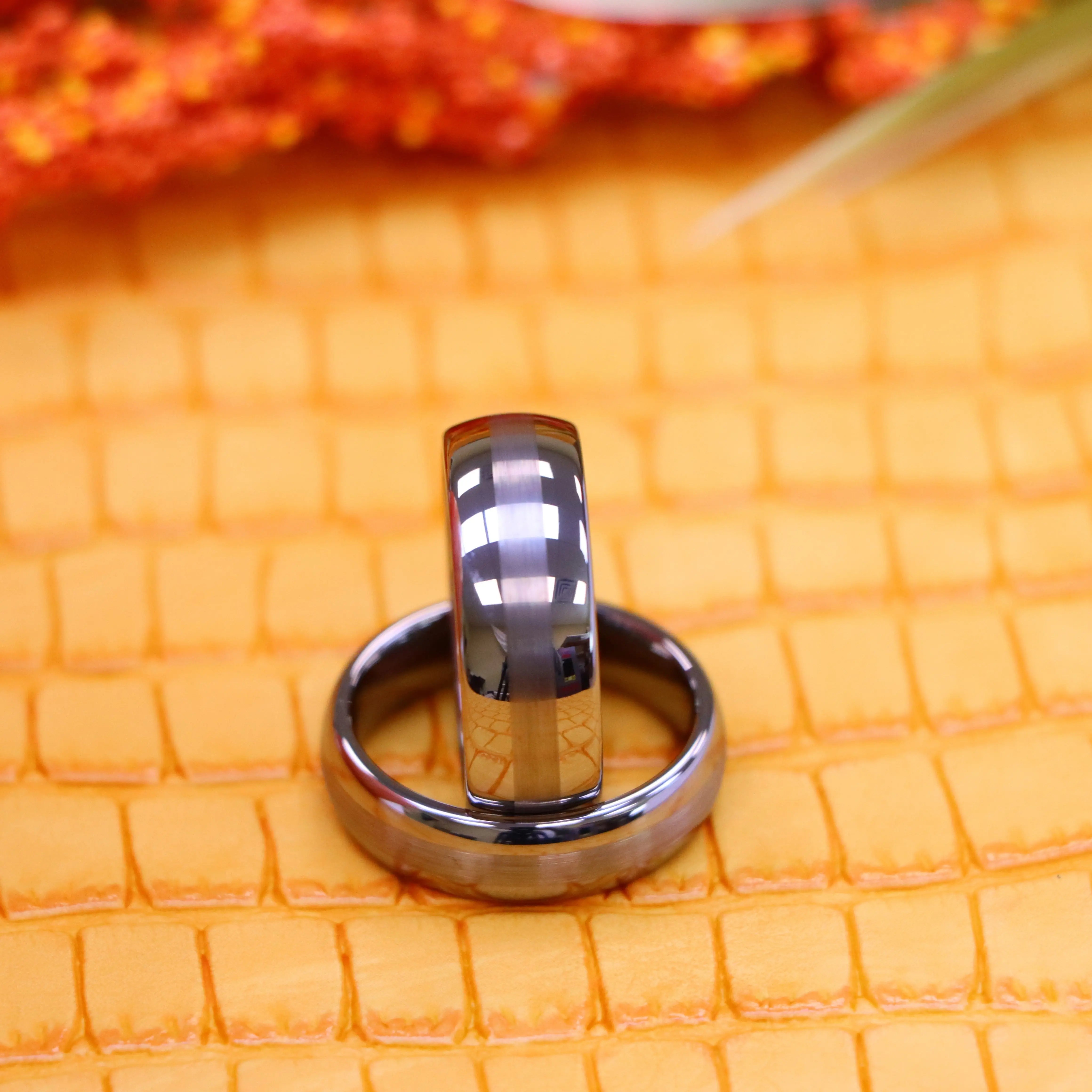 Polished Shiny with Brushed Center Tungsten Ring - Labhu USA