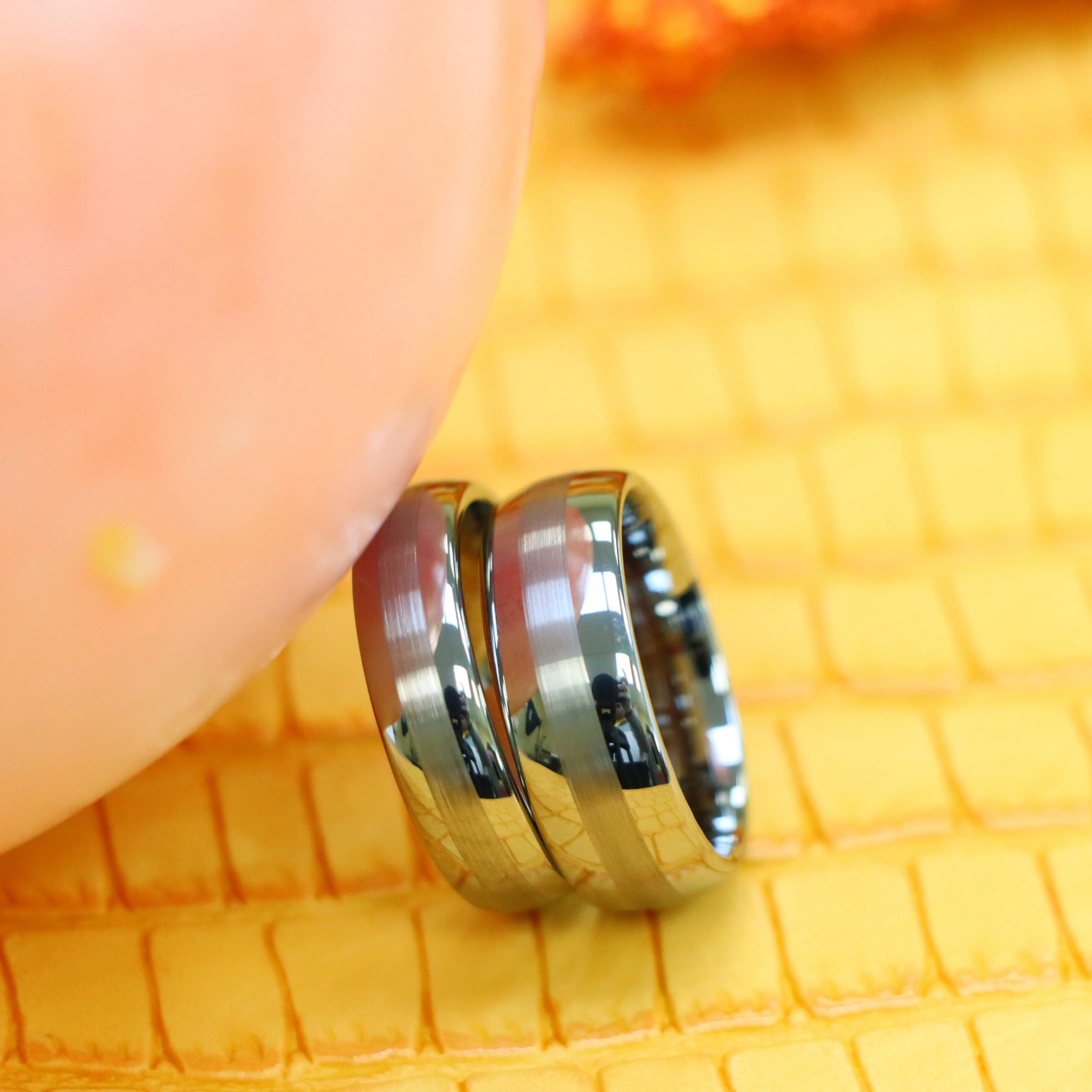 Polished Shiny with Brushed Center Tungsten Ring - Labhu USA