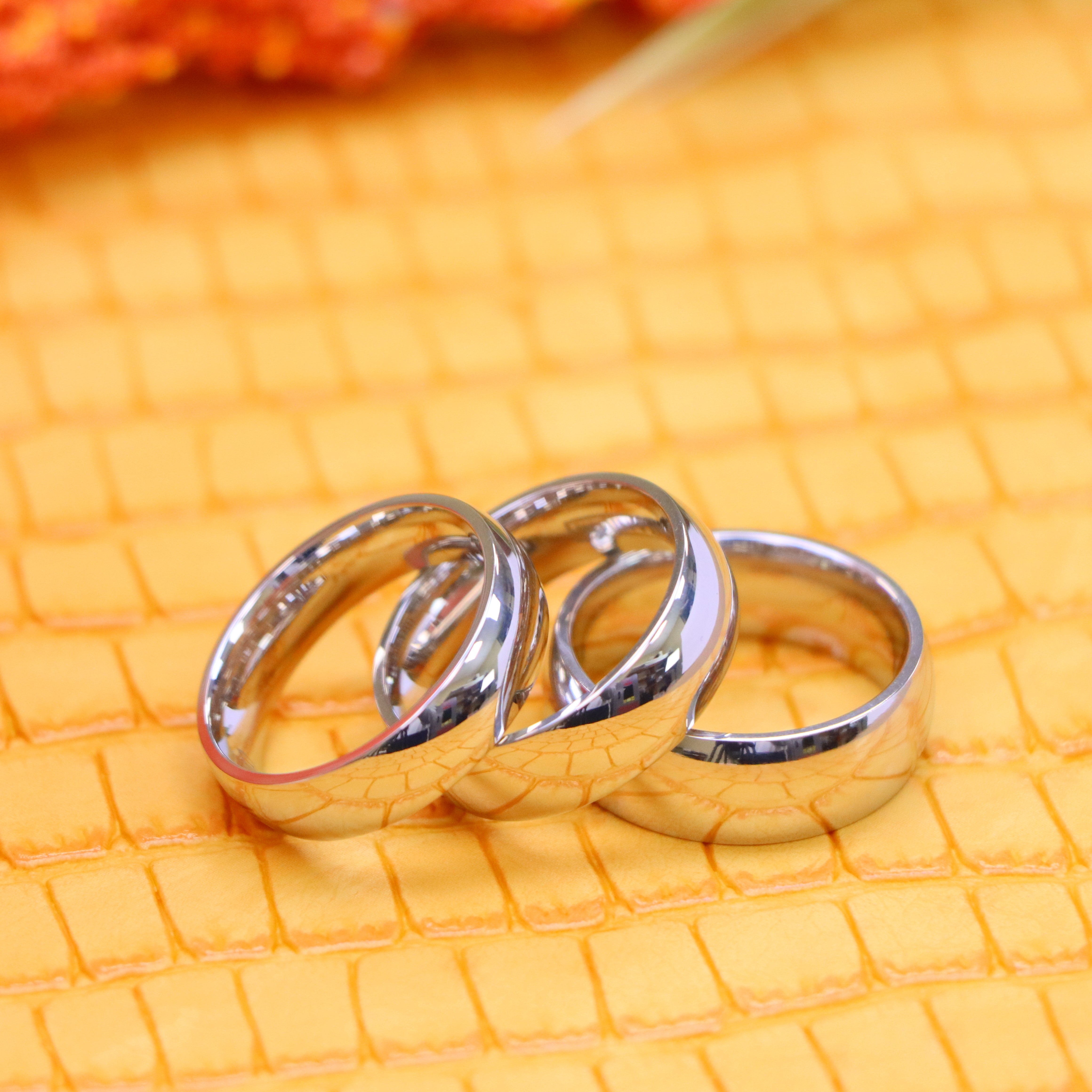 White Titanium Classic Domed Ring Titanium Ring - Labhu USA