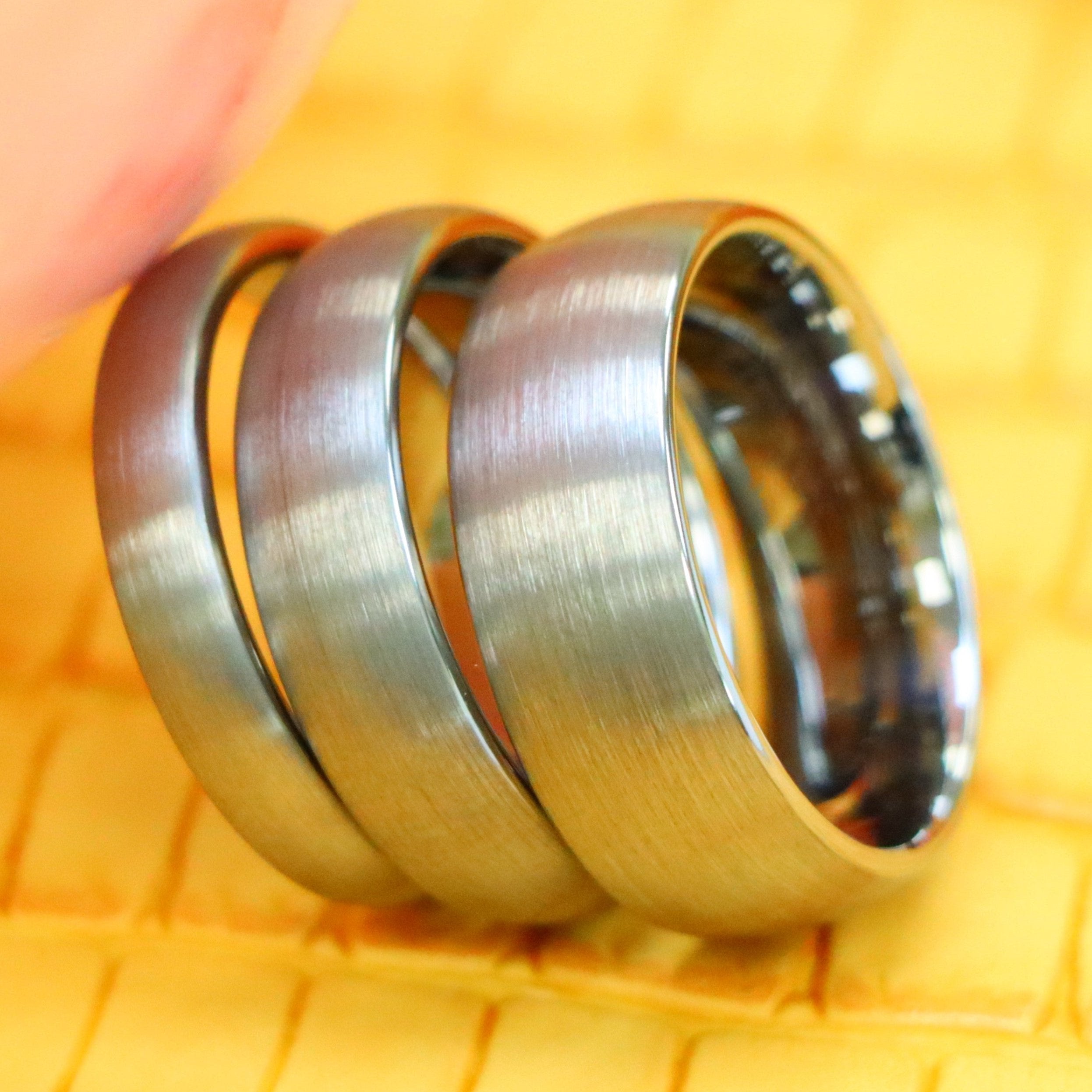 Brushed Domed Classic Style Tungsten Ring