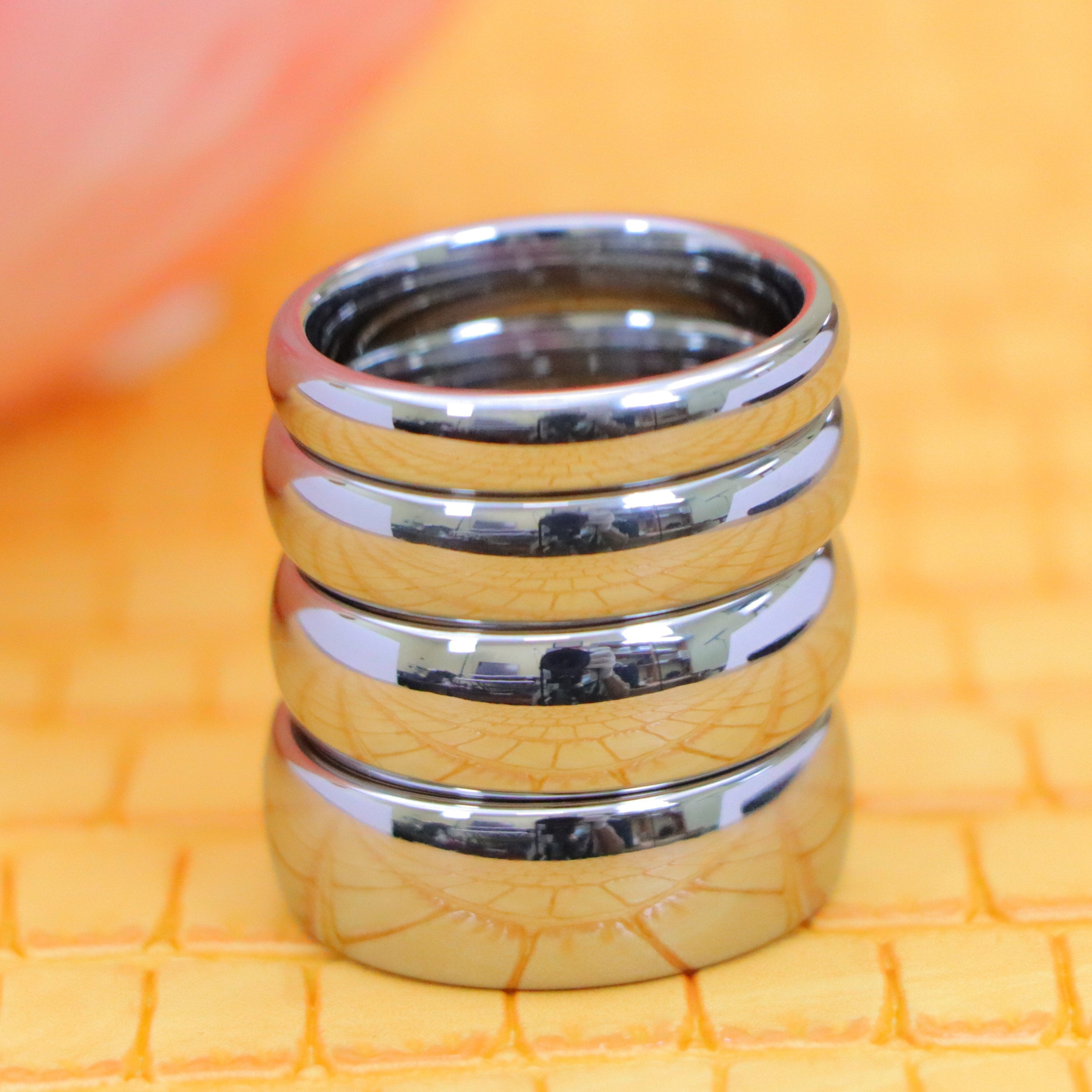 Polished Shiny Domed Tungsten Ring